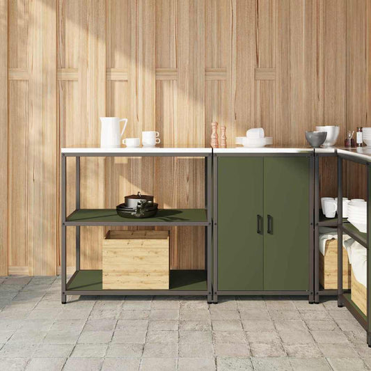 Ensemble de rangement cuisine 2 pcs Vert olive 150 x 50 x 92 cm
