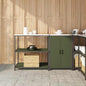 Ensemble de rangement cuisine 2 pcs Vert olive 150 x 50 x 92 cm