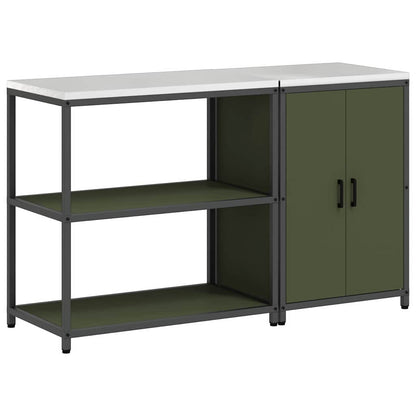 Ensemble de rangement cuisine 2 pcs Vert olive 150 x 50 x 92 cm