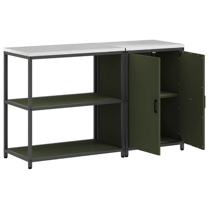 Ensemble de rangement cuisine 2 pcs Vert olive 150 x 50 x 92 cm