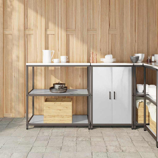 Ensemble de rangement cuisine 2 pcs Argent 150 x 50 x 92 cm