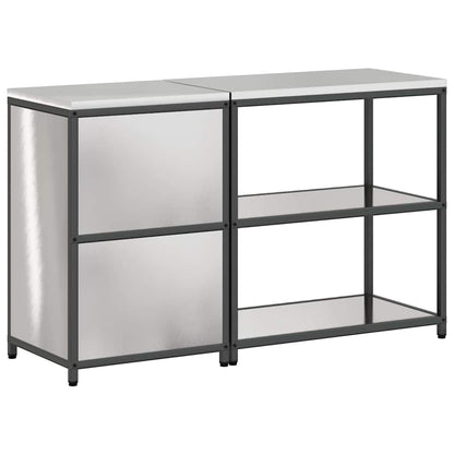 Ensemble de rangement cuisine 2 pcs Argent 150 x 50 x 92 cm