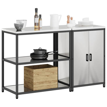 Ensemble de rangement cuisine 2 pcs Argent 150 x 50 x 92 cm
