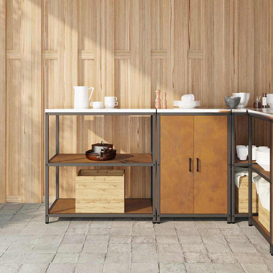 Ensemble de rangement cuisine 2 pcs Rouillé 150 x 50 x 92 cm