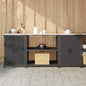 Ensemble de rangement cuisine 3 pcs Noir 210 x 50 x 92 cm