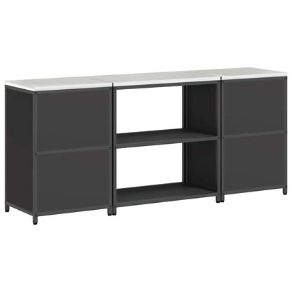 Ensemble de rangement cuisine 3 pcs Noir 210 x 50 x 92 cm