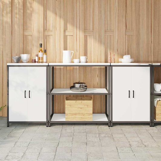 Ensemble de rangement cuisine 3 pcs Blanc 210 x 50 x 92 cm