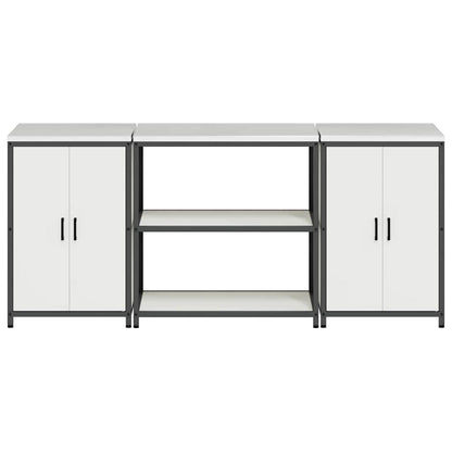Ensemble de rangement cuisine 3 pcs Blanc 210 x 50 x 92 cm