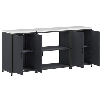 Ensemble de rangement cuisine 3 pcs Anthracite 210 x 50 x 92 cm