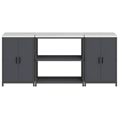 Ensemble de rangement cuisine 3 pcs Anthracite 210 x 50 x 92 cm
