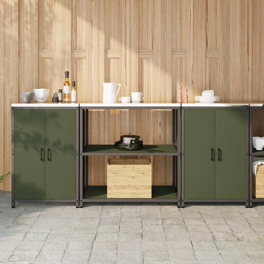 Ensemble de rangement cuisine 3 pcs Vert olive 210 x 50 x 92 cm