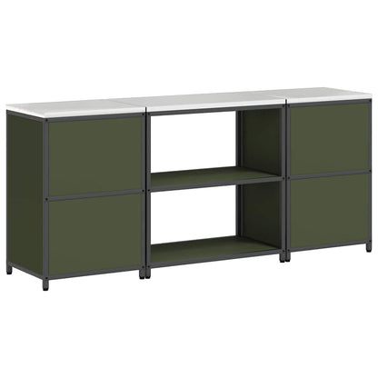 Ensemble de rangement cuisine 3 pcs Vert olive 210 x 50 x 92 cm