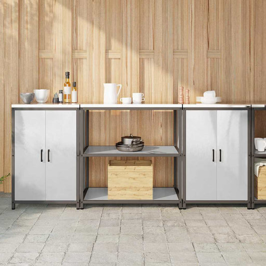 Ensemble de rangement cuisine 3 pcs Argent 210 x 50 x 92 cm