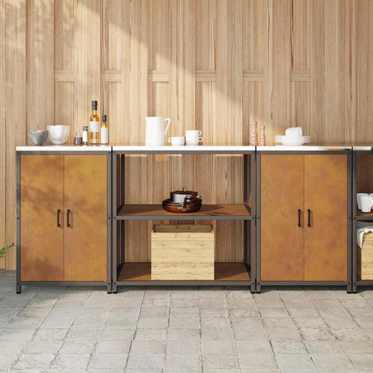 Ensemble de rangement cuisine 3 pcs Rouillé 210 x 50 x 92 cm