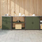 Ensemble de rangement cuisine 3 pcs Vert olive 240 x 50 x 92 cm