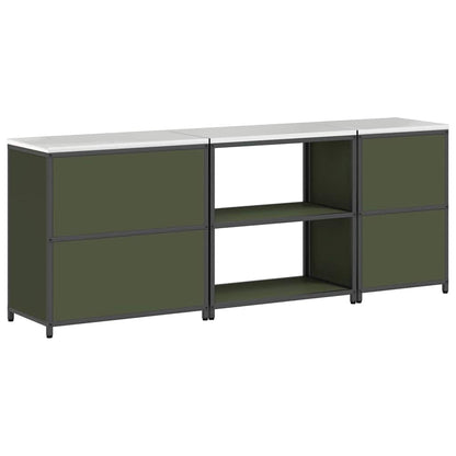 Ensemble de rangement cuisine 3 pcs Vert olive 240 x 50 x 92 cm