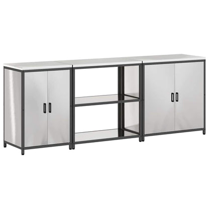 Ensemble de rangement cuisine 3 pcs Argent 240 x 50 x 92 cm