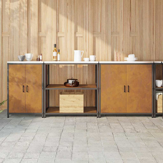 Ensemble de rangement cuisine 3 pcs Rouillé 240 x 50 x 92 cm