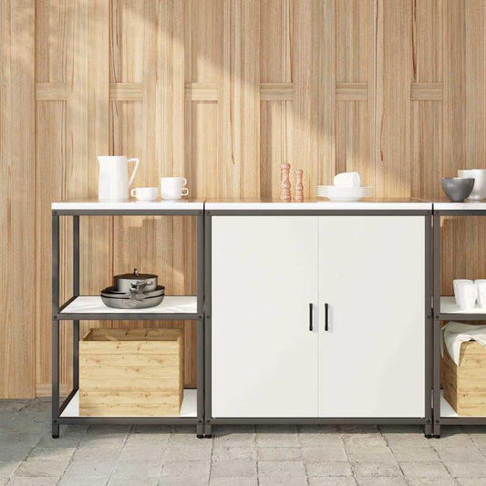 Ensemble de rangement cuisine 2 pcs Blanc 150 x 50 x 92 cm