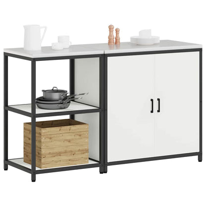 Ensemble de rangement cuisine 2 pcs Blanc 150 x 50 x 92 cm