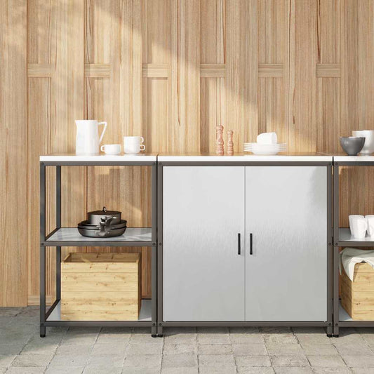 Ensemble de rangement cuisine 2 pcs Argent 150 x 50 x 92 cm