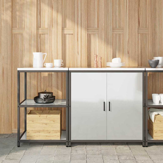 Ensemble de rangement cuisine 2 pcs Argent 150 x 50 x 92 cm