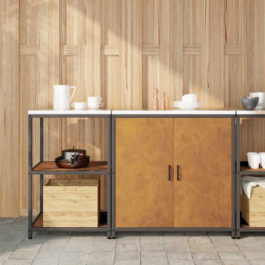Ensemble de rangement cuisine 2 pcs Rouillé 150 x 50 x 92 cm