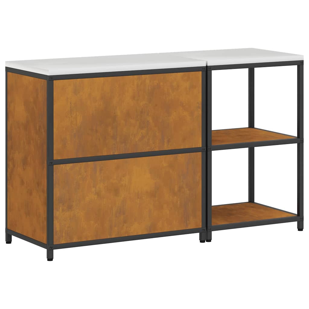 Ensemble de rangement cuisine 2 pcs Rouillé 150 x 50 x 92 cm