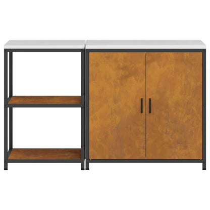 Ensemble de rangement cuisine 2 pcs Rouillé 150 x 50 x 92 cm