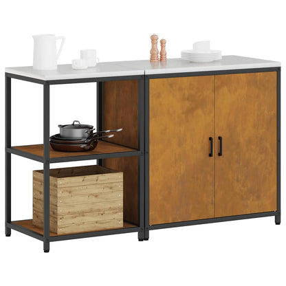 Ensemble de rangement cuisine 2 pcs Rouillé 150 x 50 x 92 cm