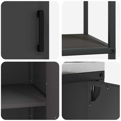 Ensemble de rangement cuisine 2 pcs Noir 120 x 50 x 92 cm
