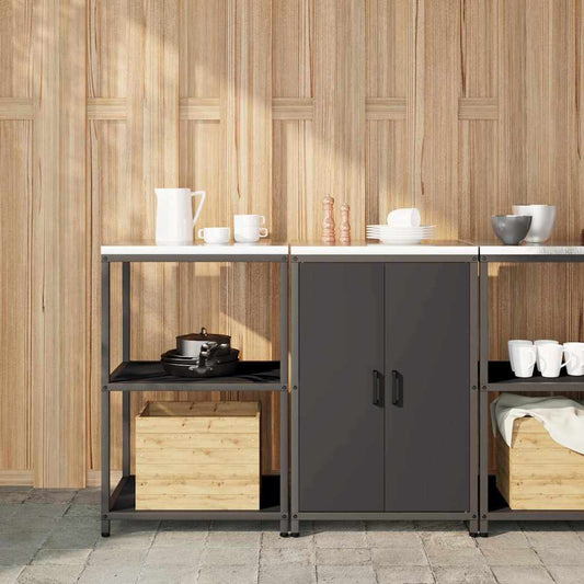 Ensemble de rangement cuisine 2 pcs Noir 120 x 50 x 92 cm
