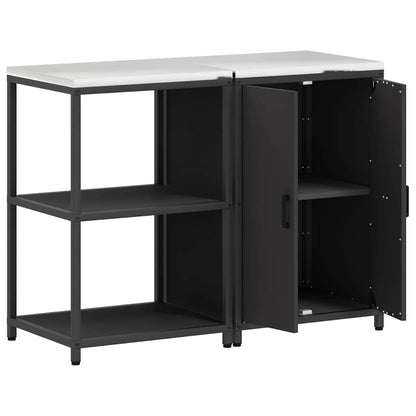 Ensemble de rangement cuisine 2 pcs Noir 120 x 50 x 92 cm