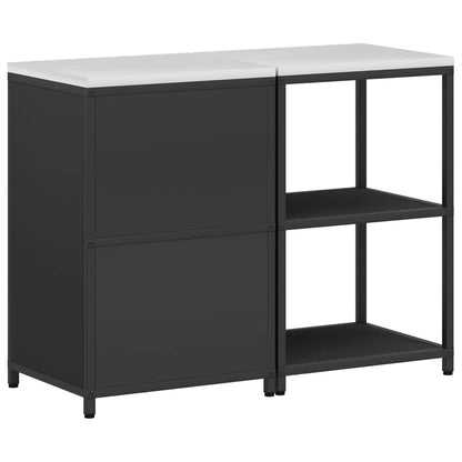 Ensemble de rangement cuisine 2 pcs Noir 120 x 50 x 92 cm