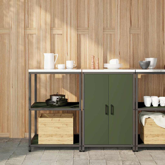Ensemble de rangement cuisine 2 pcs Vert olive 120 x 50 x 92 cm