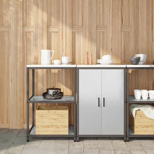 Ensemble de rangement cuisine 2 pcs Argent 120 x 50 x 92 cm