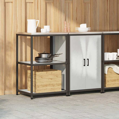 Ensemble de rangement cuisine 2 pcs Argent 120 x 50 x 92 cm