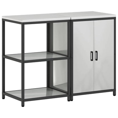 Ensemble de rangement cuisine 2 pcs Argent 120 x 50 x 92 cm