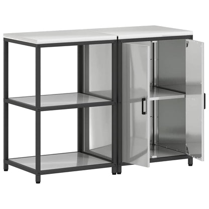 Ensemble de rangement cuisine 2 pcs Argent 120 x 50 x 92 cm