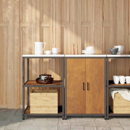 Ensemble de rangement cuisine 2 pcs Rouillé 120 x 50 x 92 cm