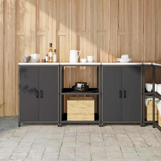 Ensemble de rangement cuisine 3 pcs Noir 180 x 50 x 92 cm