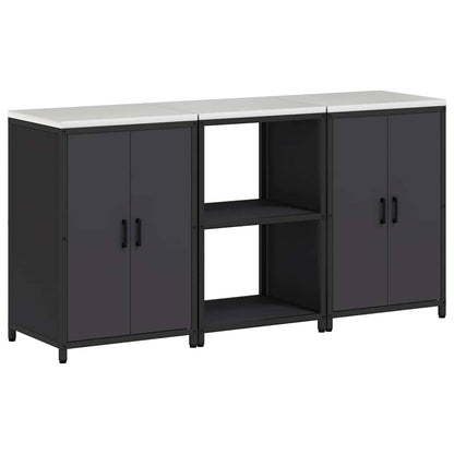 Ensemble de rangement cuisine 3 pcs Noir 180 x 50 x 92 cm