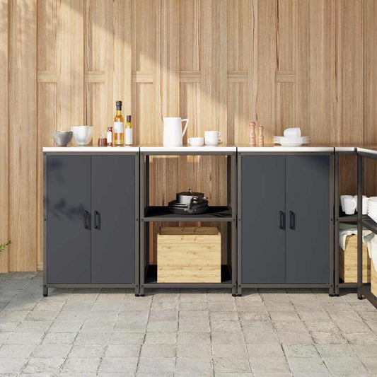 Ensemble de rangement cuisine 3 pcs Anthracite 180 x 50 x 92 cm