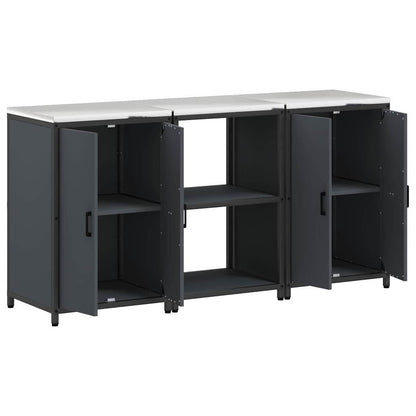 Ensemble de rangement cuisine 3 pcs Anthracite 180 x 50 x 92 cm