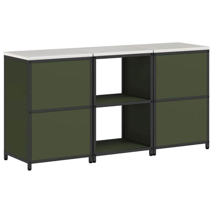 Ensemble de rangement cuisine 3 pcs Vert olive 180 x 50 x 92 cm