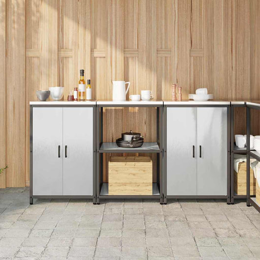 Ensemble de rangement cuisine 3 pcs Argent 180 x 50 x 92 cm