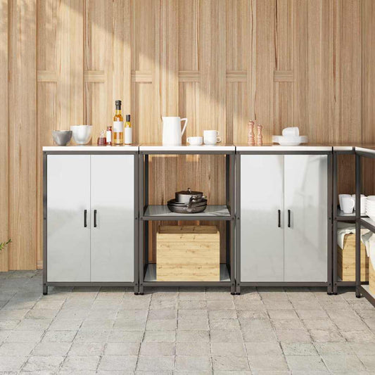 Ensemble de rangement cuisine 3 pcs Argent 180 x 50 x 92 cm