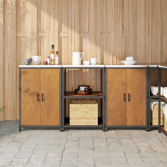 Ensemble de rangement cuisine 3 pcs Rouillé 180 x 50 x 92 cm