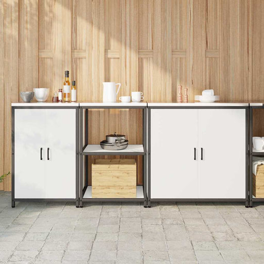 Ensemble de rangement cuisine 3 pcs Blanc 210 x 50 x 92 cm