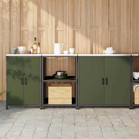 Ensemble de rangement cuisine 3 pcs Vert olive 210 x 50 x 92 cm